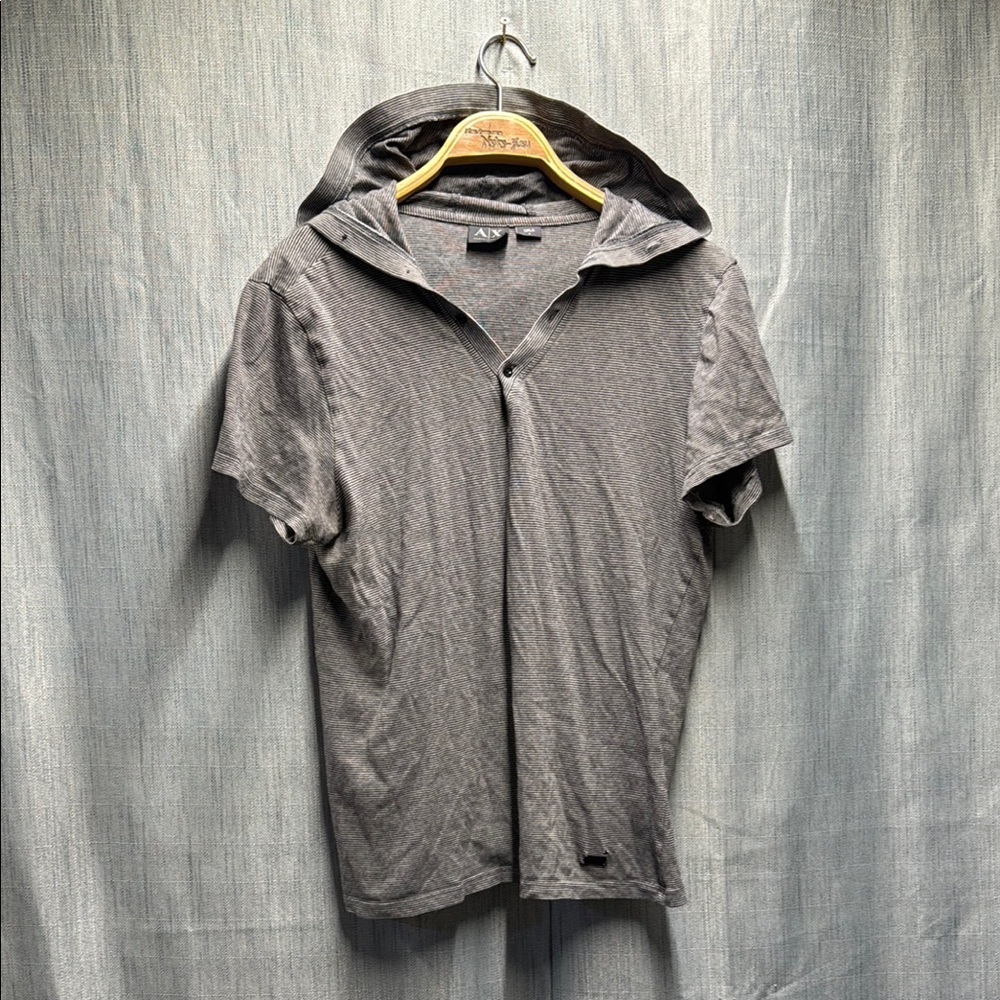 A/X Armani Exchange Women's Short Sleeve Hooded Tee in Gray